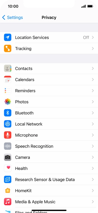Press Location Services.