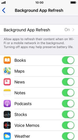 Press Background App Refresh.