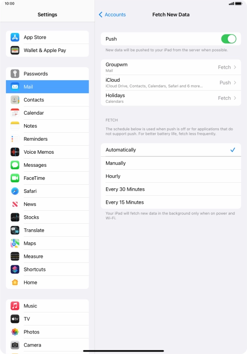 Press the indicator next to 