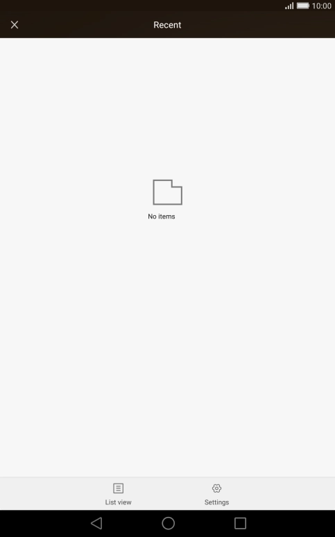 Slide your finger right starting from the left side of the screen.