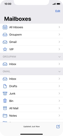 Press the required email account.