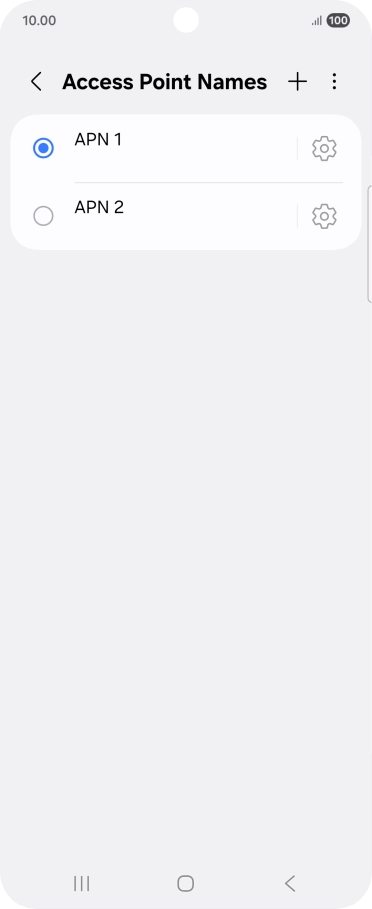 Press the field next to the data connection to activate it.