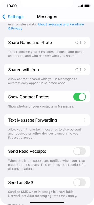 Press the indicator next to 