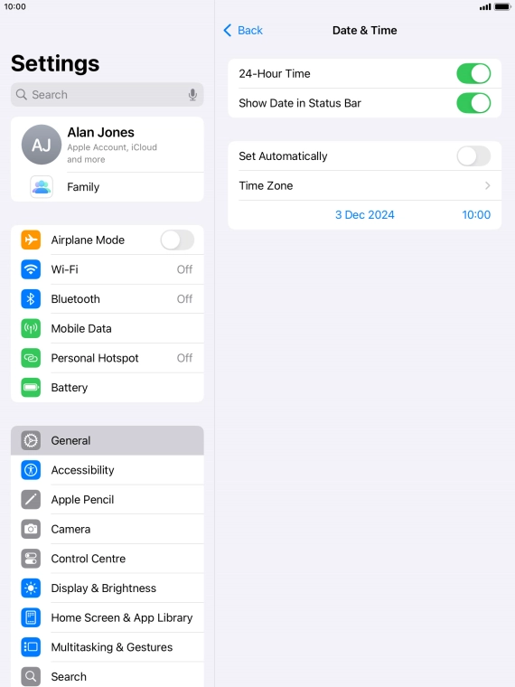 Press the indicator next to 