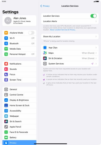 Press the required application. Press the required application.