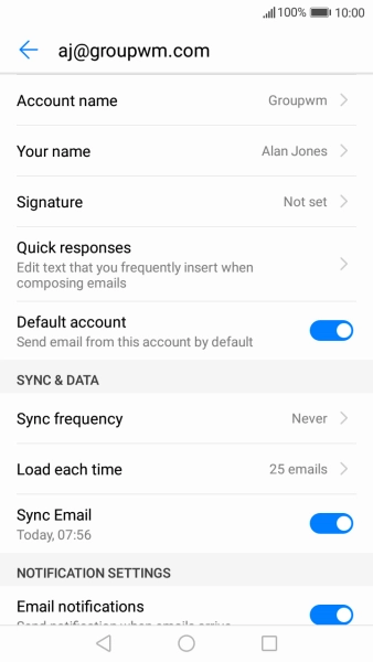 Press Account name and key in the required name.