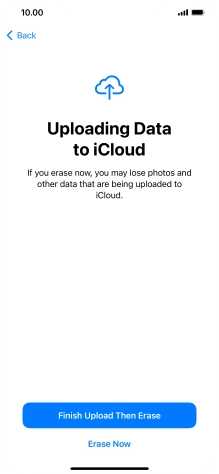 Press the required setting.