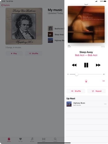 Press arrow right to go to the next audio file.