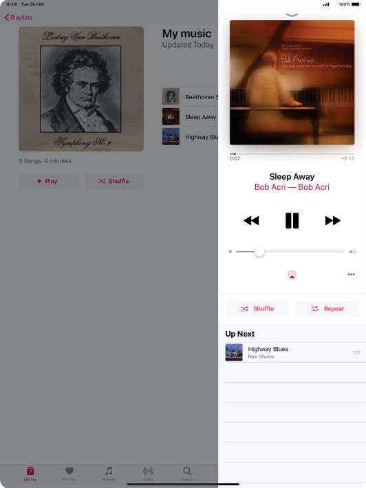 Press arrow right to go to the next audio file.