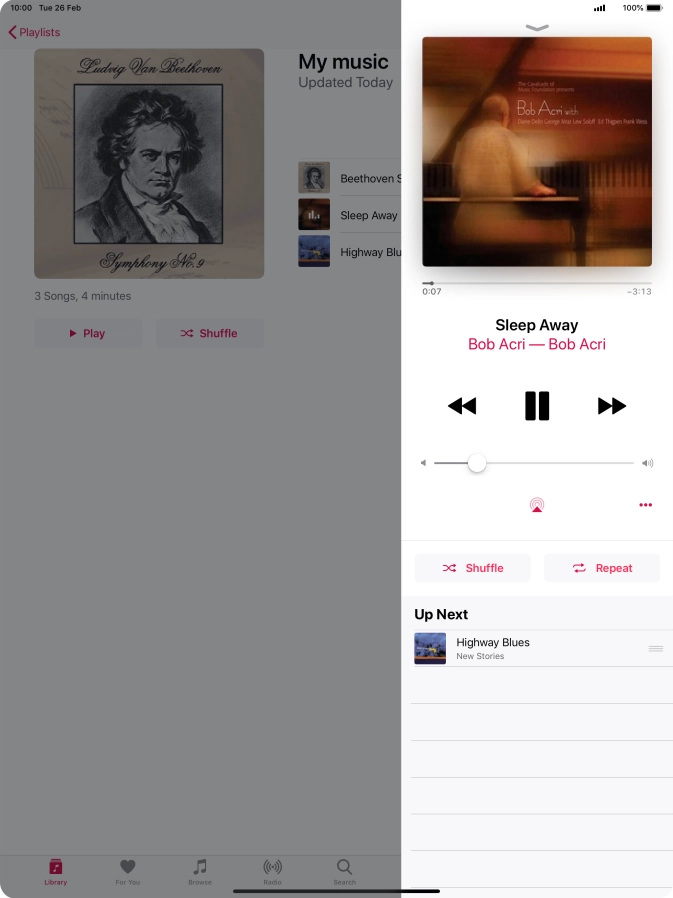 Press arrow right to go to the next audio file.