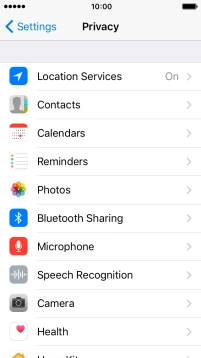 Press Location Services.