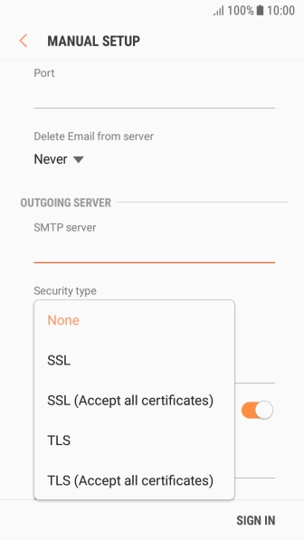 Press None to turn off the function.