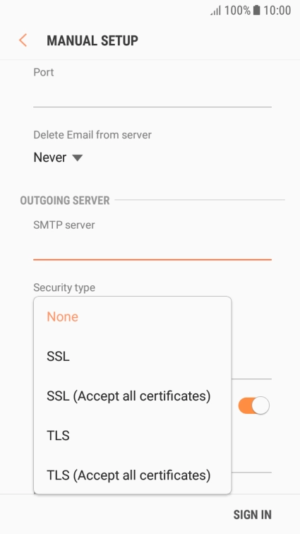Press None to turn off the function.