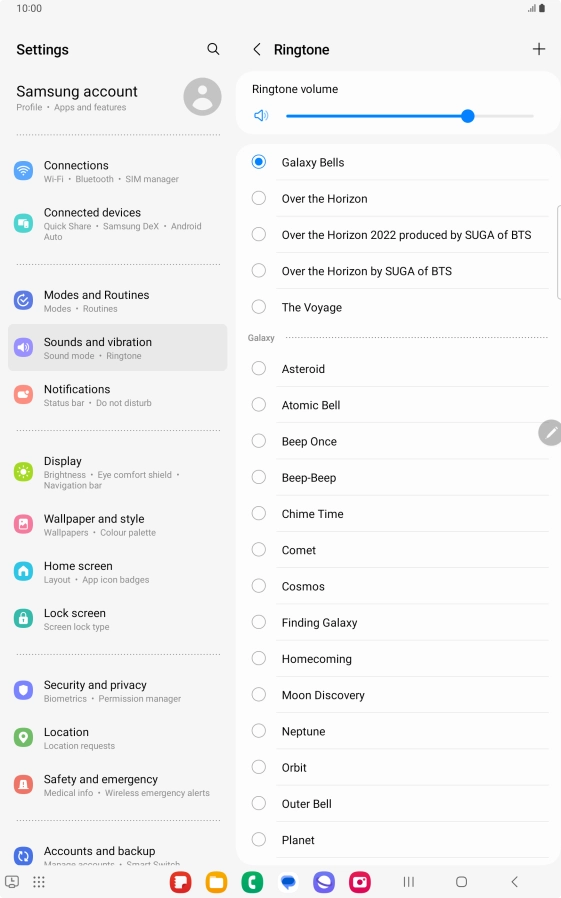 Press the required ring tones to hear them.