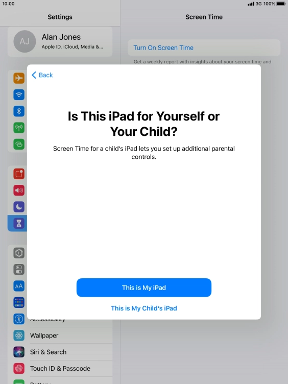 Press This is My iPad.