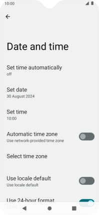 Press Set time automatically.