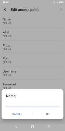 Key in Vodafone Internet and press OK.