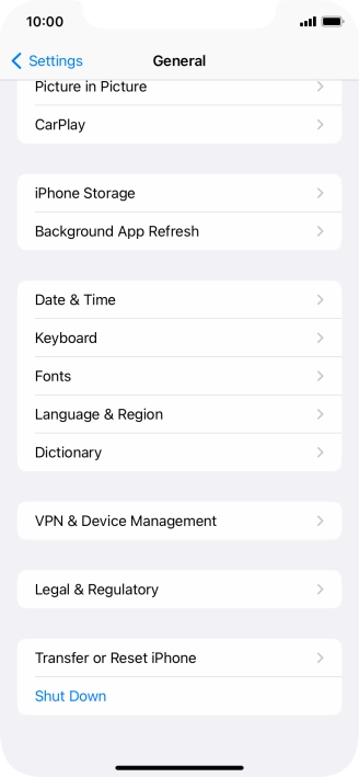 Press Transfer or Reset iPhone.