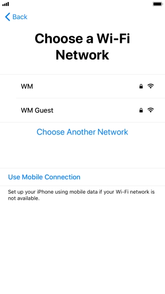 Press the required Wi-Fi network.