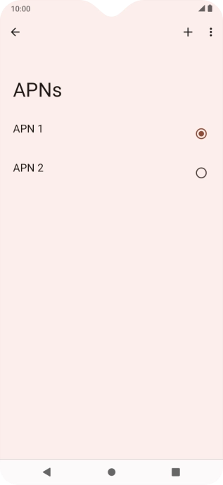 Press the field next to the data connection to activate it.