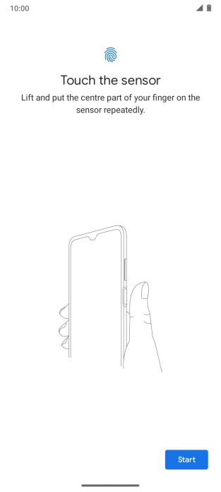 Follow the instructions on the screen to create the phone lock code using your fingerprint.