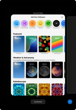 Press the required category and follow the instructions on the screen to select the required background image.