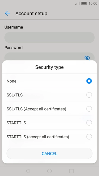 Press None to turn off the function.