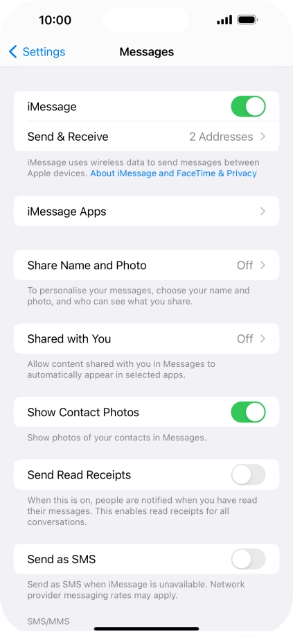 Press the indicator next to 