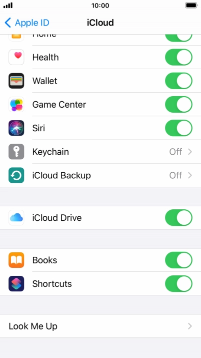 Press iCloud Backup.