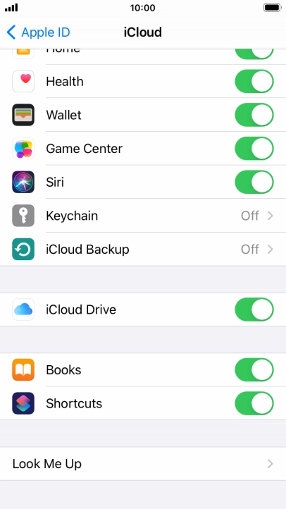 Press iCloud Backup.