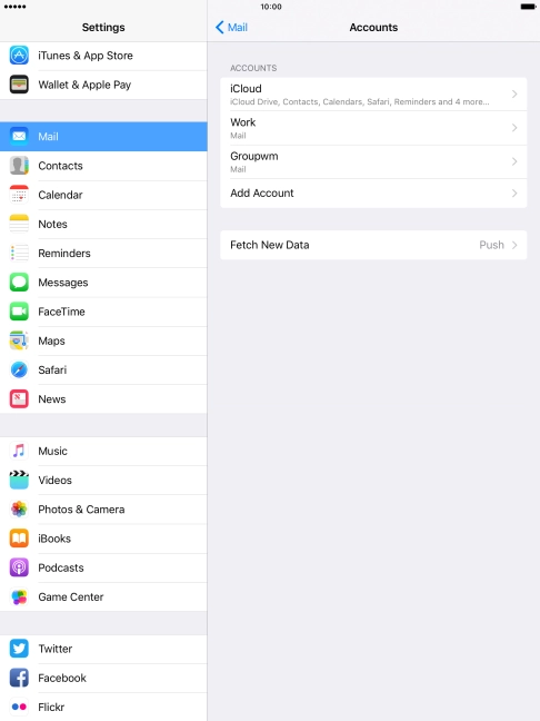 Press the required email account.