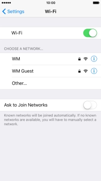 Press the required Wi-Fi network and key in the password for the Wi-Fi network.
