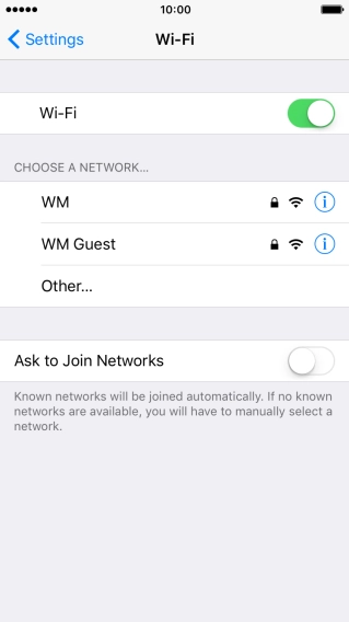 Press the required Wi-Fi network and key in the password for the Wi-Fi network.