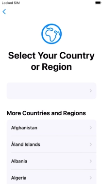 Press the required country or area.