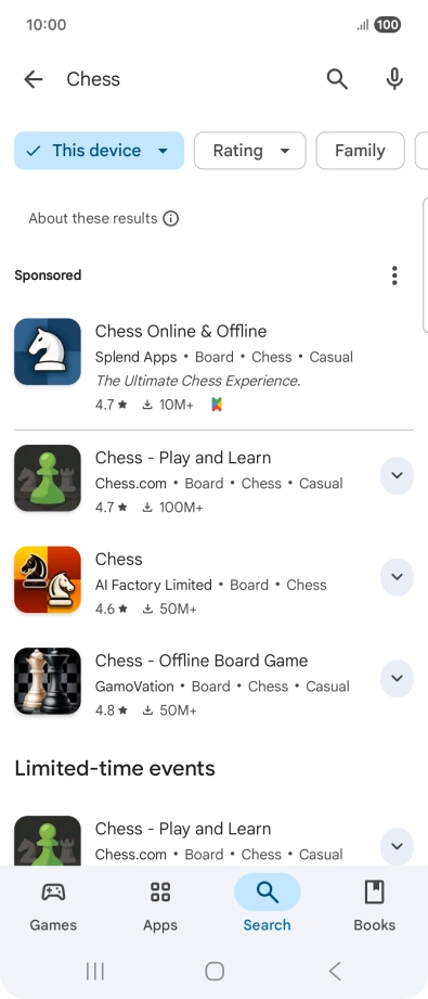 Press the required app. Press the required app.