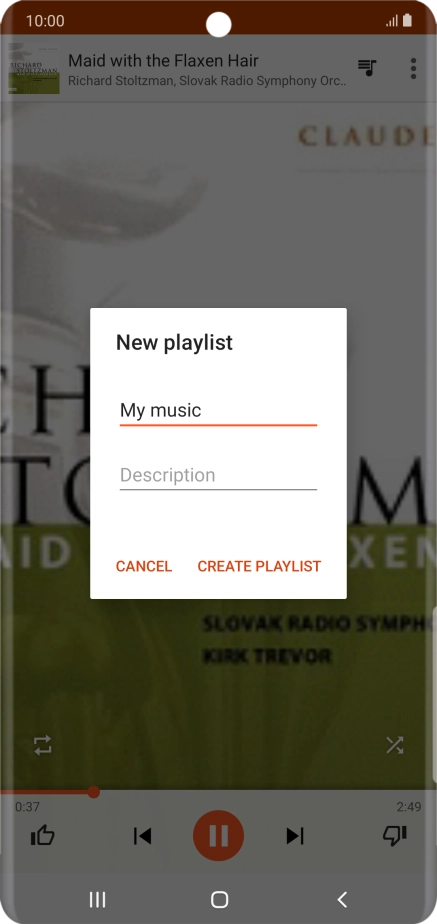 Key in a name for the playlist and press CREATE PLAYLIST.