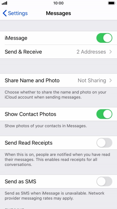 Press the indicator next to 