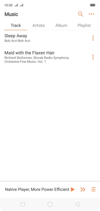 Press the required category and go to the required audio file.