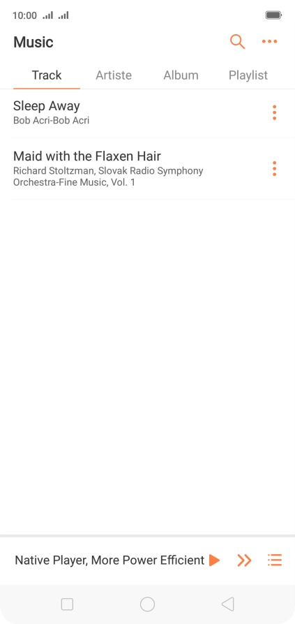 Press the required category and go to the required audio file.