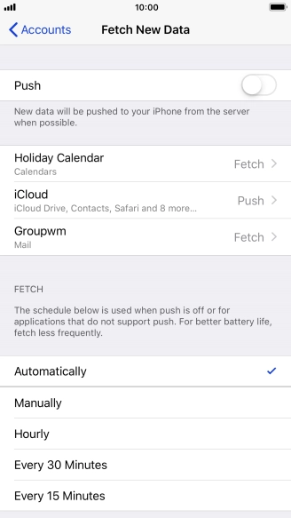 If you turn off the function, press the required setting.