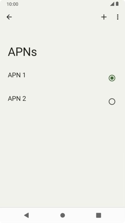 Press the field next to the data connection to activate it.