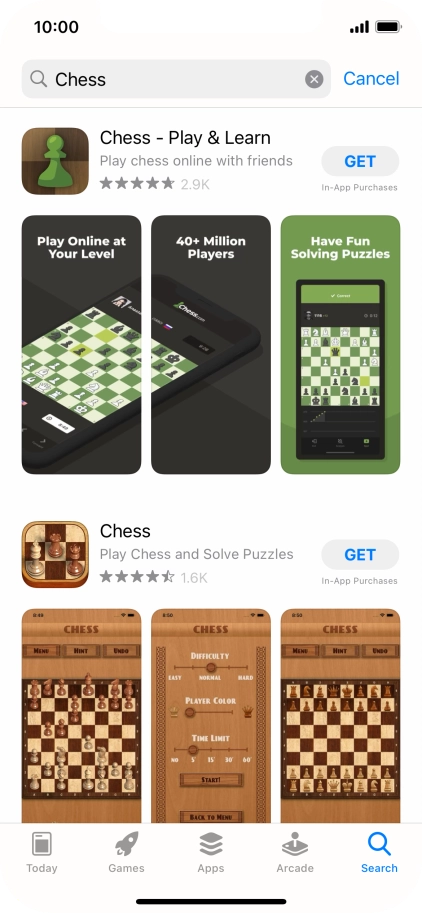 Press the required app.