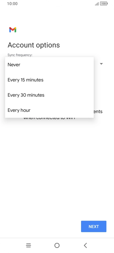 Press the required setting. Press the required setting.