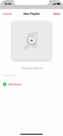 Press the text input field and key in a name for the playlist.