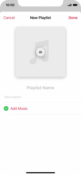 Press the text input field and key in a name for the playlist.
