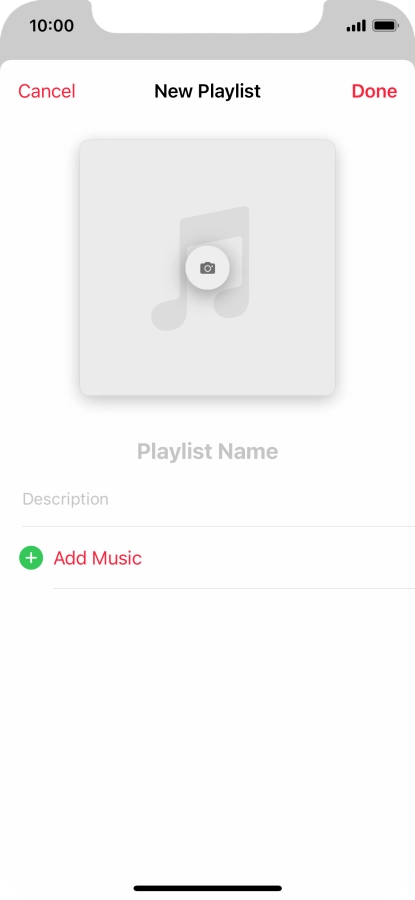 Press the text input field and key in a name for the playlist.