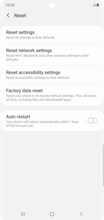 Press Factory data reset. Press Factory data reset.