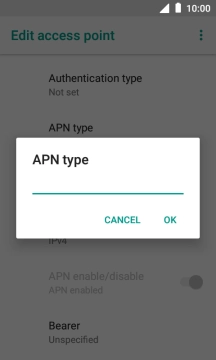 Key in default and press OK.