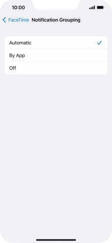 Press the required setting.