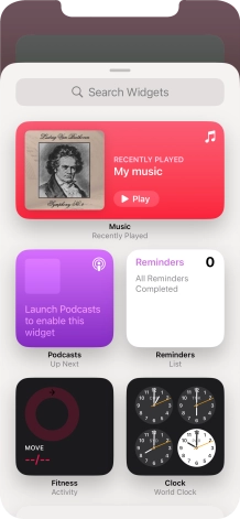 Press the required widget.
